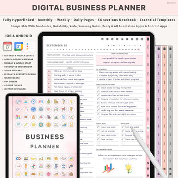 Printable Business Planner Bundle | 90 page PLR Small Business Startup Planner, Marketing & Financial Workbook with Editable Canva Template